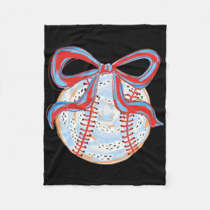 Honkbal met Coquette Bow voor meisjes Vrouwen Fleece Deken