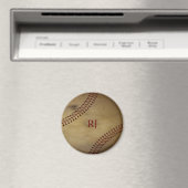  honkbal met monogram magneet (Insitu (Vaatwasser))