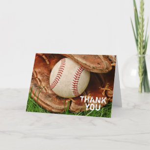 Honkbal met oude Mitt dank je kaart