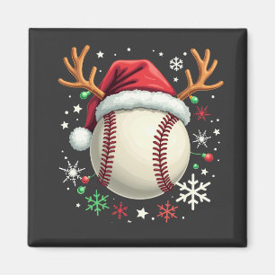 Honkbal met rendierhoorns en Kerstmis Magneet
