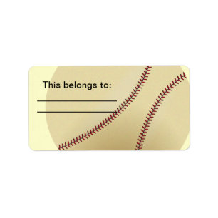 Honkbal met rode steek etiket