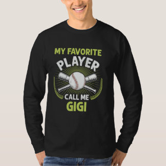 Honkbal Mijn favoriete speler noem me Gigi X T-shirt