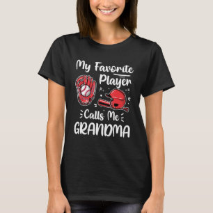Honkbal Mijn favoriete speler noemt me oma moeder T-shirt
