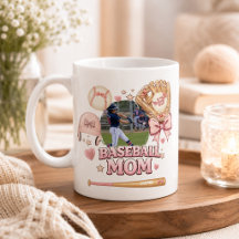Honkbal Moeder Foto Collage Roze Strikers Sport