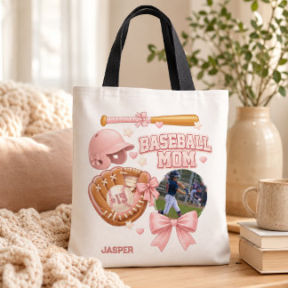 Honkbal Moeder Foto Roze Coquette Sporten Draagtas