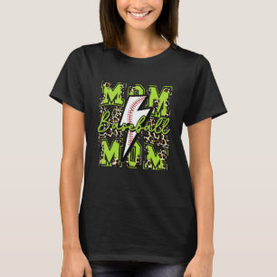 Honkbal Moeder Honkbal Bliksemschicht Luipaard Lim T-shirt