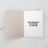 Honkbal moeder Moederdag foto gepersonaliseerd Kaart (Binnen)