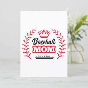 Honkbal moeder Shirt de beste ooit Crown Kaart