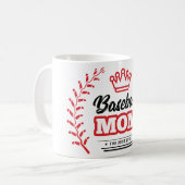 Honkbal moeder Shirt de beste ooit Crown Koffiemok (Voorkant links)