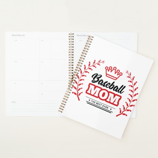 Honkbal moeder Shirt de beste ooit Crown Planner (Display)