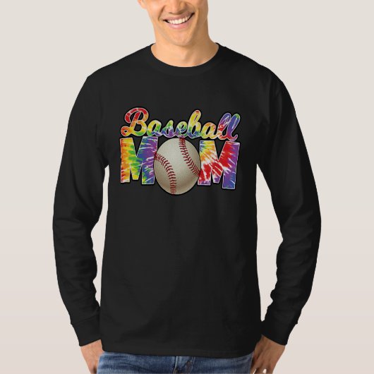 Honkbal Moeder Tie Dye Softbal Moeder Moedersdag V T-shirt (Voorkant)