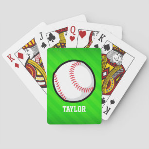 Honkbal; Neon Green Stripes Pokerkaarten