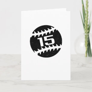 Honkbal nummer 15 jarige verjaardag kaart