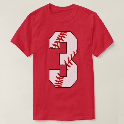 Honkbal Nummer 3 3 Baseball Jersey Favoriete Spele T-shirt (Design voorkant)
