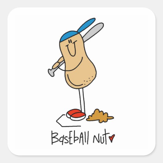 Honkbal Nut T-shirts en geschenken Vierkante Sticker (Voorkant)