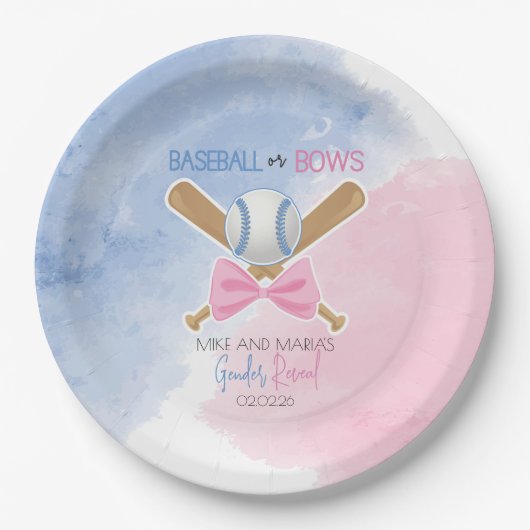 Honkbal of bogen gender onthullen Papieren Bord (Voorkant)