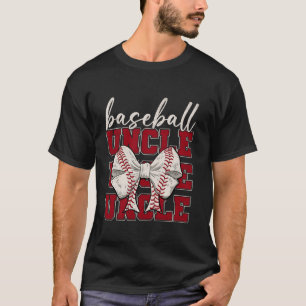 Honkbal Oom Coquette Bow Sport Lover Moederdag T-shirt