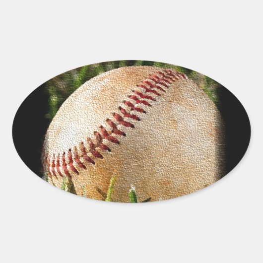 Honkbal Ovale Sticker (Voorkant)