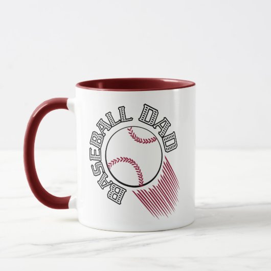 Honkbal Pap met Ball Zwart en rood Mok (Links)