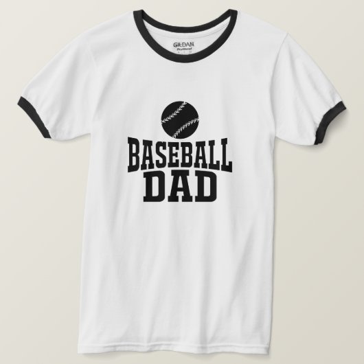 Honkbal Papa T-Shirt Custom Baseball T-shirt voor (Design voorkant)