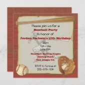  honkbal partij uitnodiging Kaart (Voorkant / Achterkant)