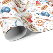 Honkbal Patroon Verjaardag Wrapping Papier (Rol Hoek)