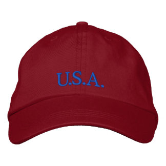 Honkbal pet "U.S.A." rood geborduurd pet