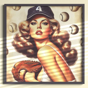  honkbal pin-up poster