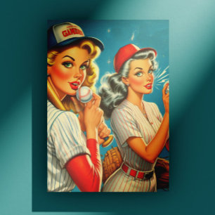 honkbal pin-ups briefkaart