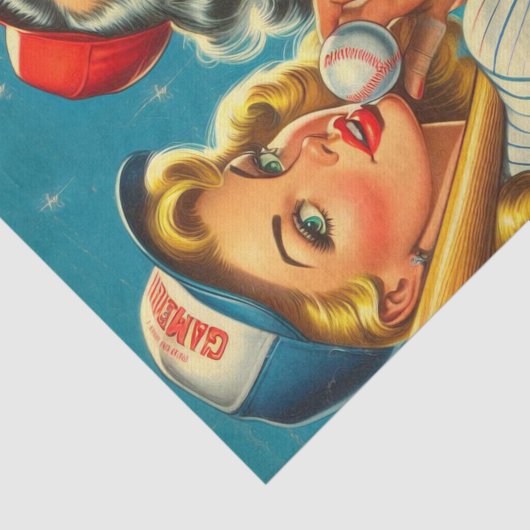 honkbal pin-ups tissuepapier (Detail)