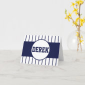 Honkbal Pinstripes Bedankt Opmerking Kaart (Gele Bloem)