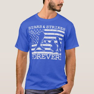 Honkbal Pitcher Sterren en Strikes Amerikaanse vla T-shirt