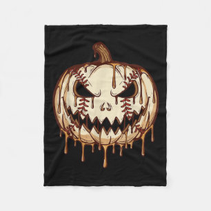 Honkbal Pompoen Halloween Honkbal Drip Spookachtig Fleece Deken