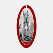 honkbal rally eekhoorn metalen ornament (Voorkant links)