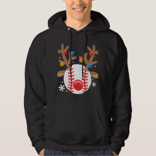 Honkbal Rendier Grappig Schattige Jongen Kerstmis Hoodie