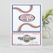 Honkbal Retro 5.5 x 7.5 Bar Mitswa Kaart (Staand voorkant)