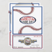 Honkbal Retro 5.5 x 7.5 Bar Mitswa Kaart (Voorkant / Achterkant)