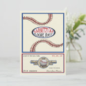 Honkbal  Retro 5 x 7 Bar Mitswa Kaart (Staand voorkant)