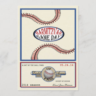 Honkbal  Retro 5 x 7 Bar Mitswa Kaart
