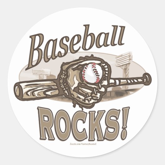 Honkbal Rocks! Sticker (Voorkant)
