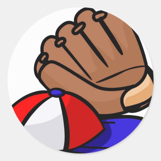 honkbal ronde sticker (Voorkant)