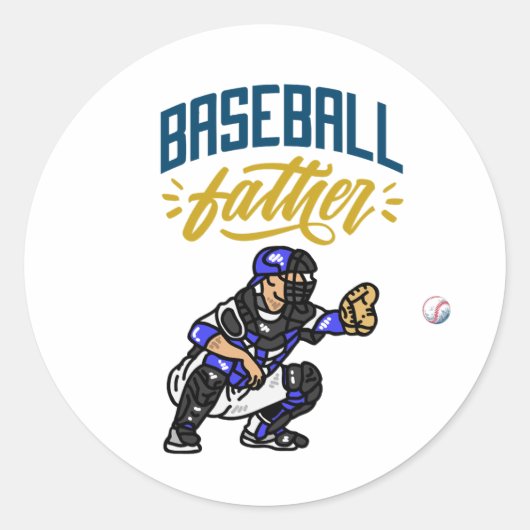 Honkbal Ronde Sticker (Voorkant)