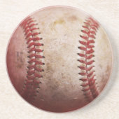 Honkbal Ronde Zandsteen Onderzetters (Voorkant)