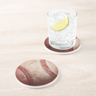 Honkbal Ronde Zandsteen Onderzetters