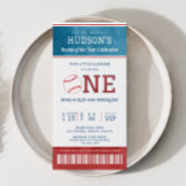 Honkbal Rookie 1e verjaardag ticket uitnodiging