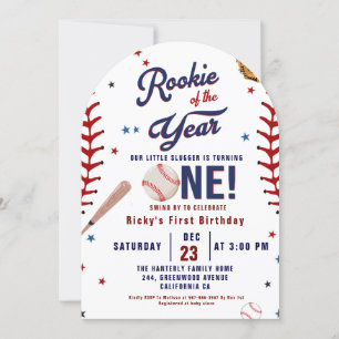 Honkbal Rookie van het Jaar Baseball 1e verjaardag Kaart