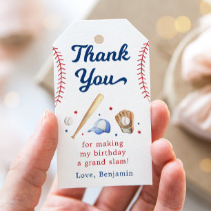 Honkbal Rookie van het Jaar Eerste Verjaardag Cadeaulabel