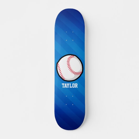 Honkbal; Royal Blue Stripes Skateboard (Voorkant)