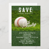 Honkbal save the date voor feest kaart (Voorkant / Achterkant)