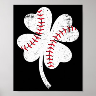 Honkbal Shamrock St Patricks Day Saint Paddys Mann Poster